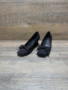 Jeffrey Campbell Anneliese Bow Textile Heel Shoes Women's Size 8.5